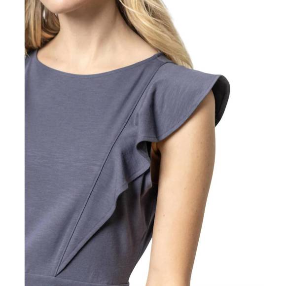 NEW LILLA P flounce trim maxi dress in odyssey - Picture 5 of 5